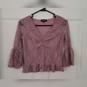 Mauve Lace Crop Top